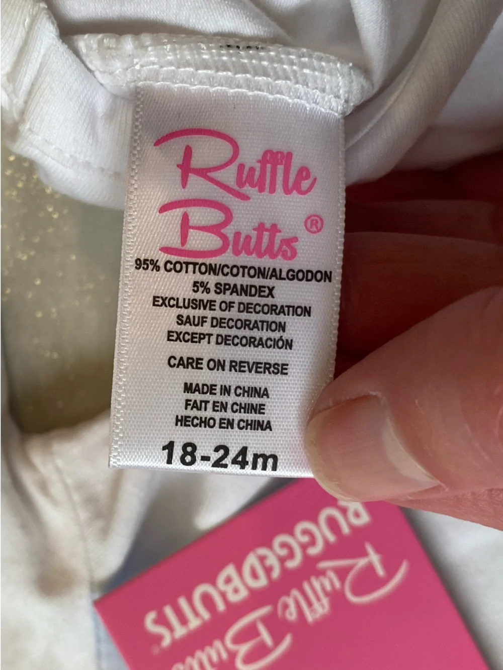 NWT RuffleButts White Long Sleeve Peter Pan Collar Onesie Bodysuit girls 18-24M